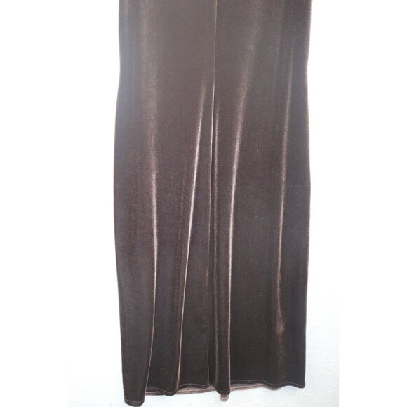 Coldwater Creek Vtg. Brown Velvet Sleeveless Maxi Dress-Medium/Petite-Whimsigoth - Picture 8 of 10